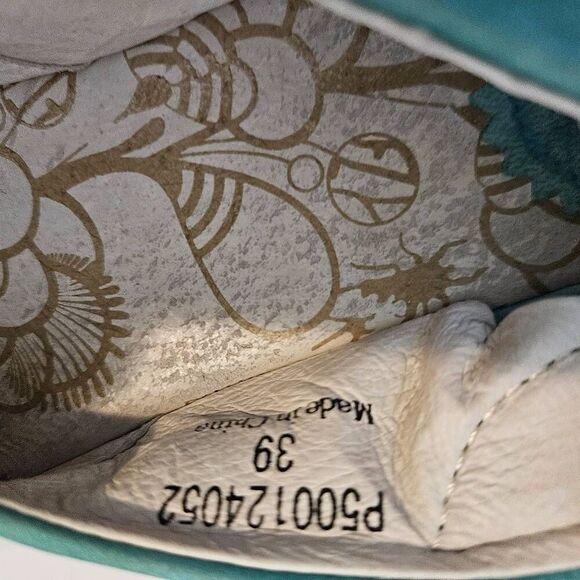 Fly London wedge sandals, faded turquoise.  Size 39(8). - Picture 5 of 5